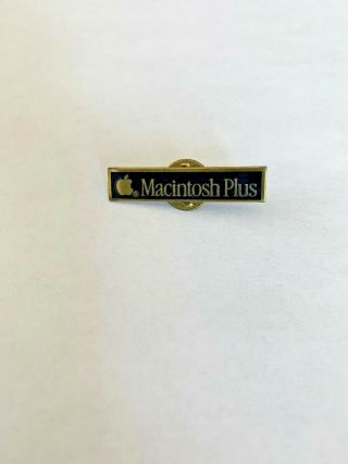 Old Stock Vintage Apple Macintosh Plus Lapel Pin Black Gold Collectible Mac