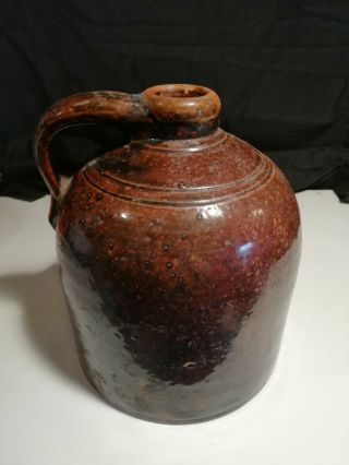 Antique Vintage Brown 1 Gallon Stoneware Crock Jug