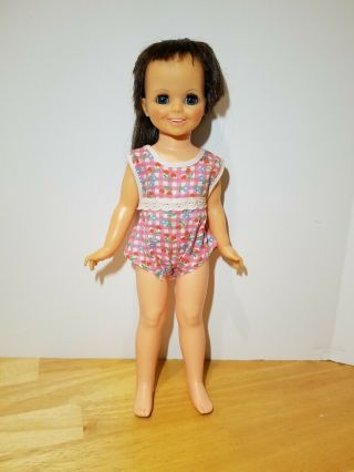 Vintage 1970 Ideal Mia Doll With Growing Hair Crissy Family Brunette Cute 70s
