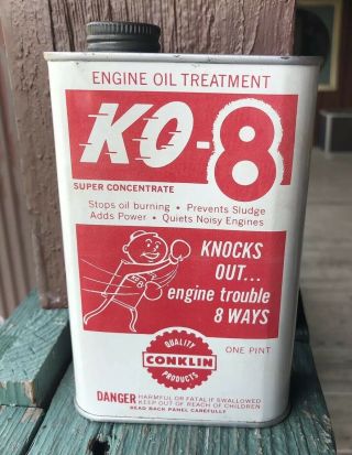 Vintage Ko - 8 Engine Oil Treatment Can Minty 9.  5/10 Dated 1964 Old Stock