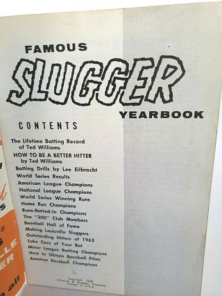 Louisville Slugger 1963 Famous Slugger Year Book 3