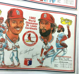 St.  Louis Cardinals 1982 World Champion Placements from Pantera ' s Pizza M0 3