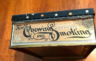 Antique 1890 ' s CONSTELLATION Tobacco Tin GINNA Graphics Stars Halloween VA. 3