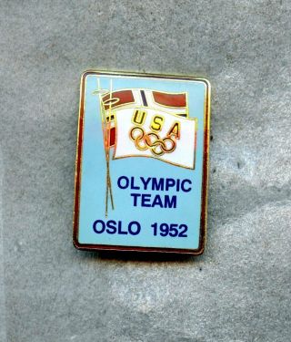 1952 Oslo Noc Usa Winter Olympic Team Games Pin Enamel