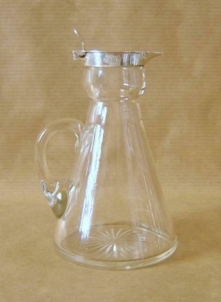 A Sterling Silver Lidded Glass Whisky Noggin Birmingham 1915 Hukin & Heath 1
