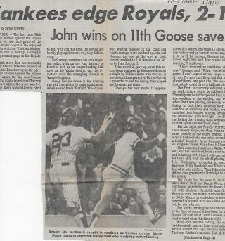 5/18/1981 KC Royals at NY Yankees Program BRETT - JACKSON - WINFIELD - GOSSAGE - JOHN 3