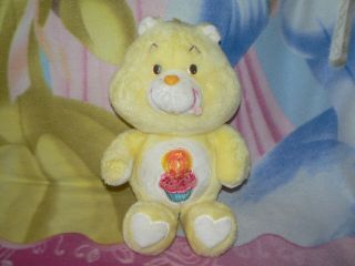 13 " Vintage Yellow Birthday Cupcake Candle Care Bear Baby Boy Girl Plush Toy
