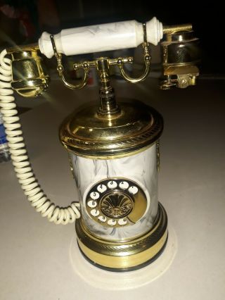 Vintage Art Deco Marble Telephone Cigarette Lighter,  Holder,  Music Box