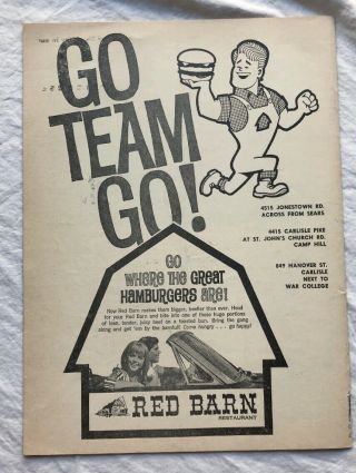 Vintage 1968 High School Football Program Central Dauphin Harrisburg PA Reading 2