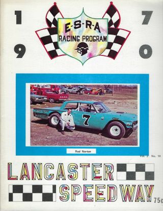 1970 Lancaster Speedway Modified Program - Rod Norton - Db