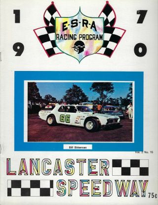 1970 Lancaster Speedway Modified Program - Bill Bitterman - Db