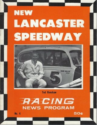 1969 Lancaster Speedway Modified Program - Ted Renshaw - Db