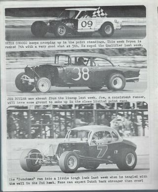1968 Shangri - La Speedway Modified Program - Don Diffendorf 87 - DB 2