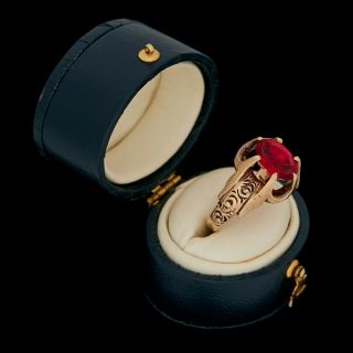 Antique Vintage Nouveau 10k Yellow Gold Rococo Tourmaline Engagement Ring Sz 7