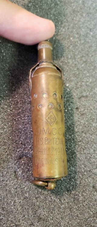 Vintage Very Rare Jmco Imco Meb Brass Service Trench Lighter Austria Pat 89538