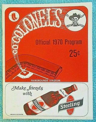 1970 Louisville Colonels League Baseball Program Scored Sterling Beer Ad