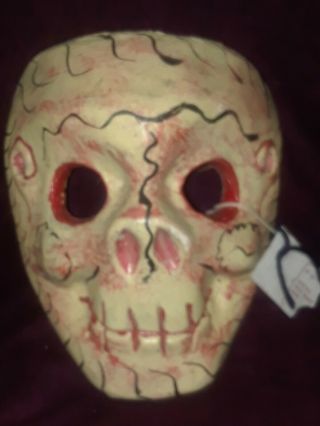 Guerrero Skull Dance Mask Vintage Wooden Hand Carved Folk Art