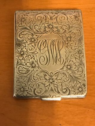 Antique Victorian S.  Kind And Sons Sterling Silver Match Vesta Safe Case Holder