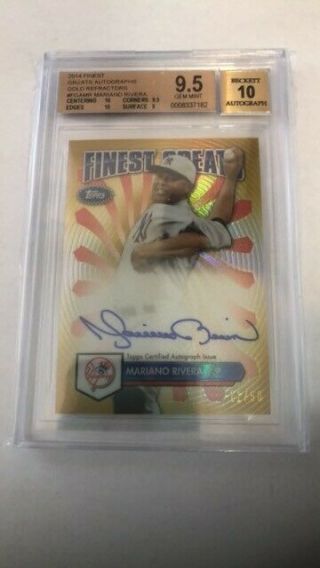 2014 Mariano Rivera Topps Finest Gold Refractor Greats Auto Bgs 9.  5/10 11/50