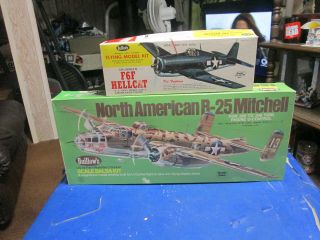 North American B - 25 Mitchell Bomber,  F6f Hellcat Fighter Vintage Models " Box