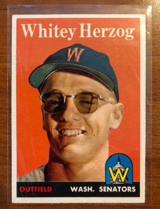 1958 Whitey Herzog card & 1987 program NL Championship - St Louis Cardinals - Giants 2