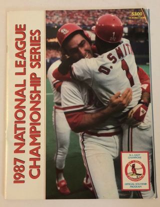 1958 Whitey Herzog card & 1987 program NL Championship - St Louis Cardinals - Giants 3