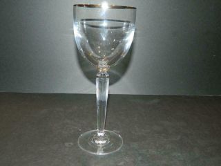 Waterford Crystal Water Goblet Metropolitan Platinum Trim Vintage [d]