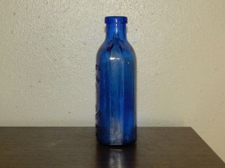 Vintage Embossed Cobalt Blue Phillips Milk Of Magnesia Medicine Pat.  1906 Bottle 3