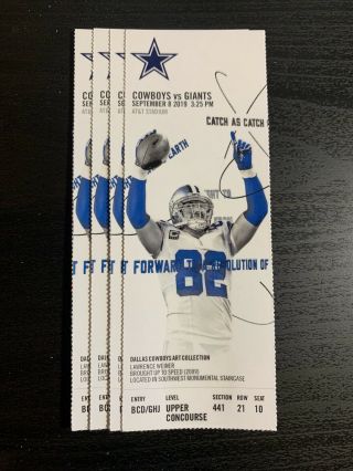 York Giants Vs Dallas Cowboys - Ticket Stub - September 8,  2019