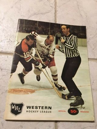 1969 - 70 Whl Hockey Program Portland Buckaroos Vs Salt Lake Golden Eagles Dec 6th
