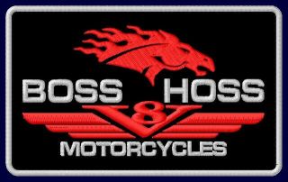 Boss Hoss V8 Motorcycles Embroidered Patch 4 - 1/4 " X 2 - 1/2 " Flames Bikes Trikes