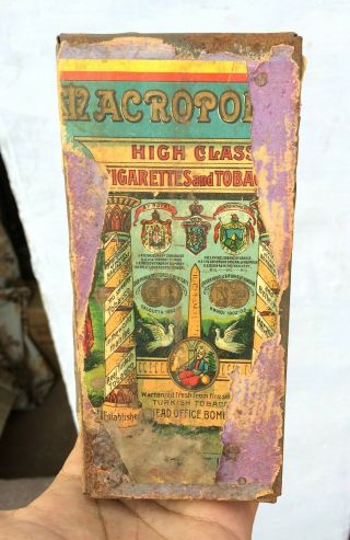 Antique D.  Macropolo & Co.  Cairo Macedonian Tobacco Cigarettes Adv.  Tin Box