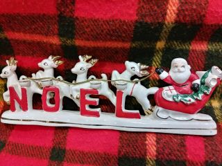 Vintage Relco Ceramic Santa Claus Noel Candle Holder - Japan