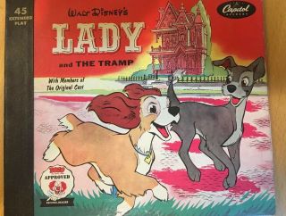 Vintage Walt Disney’s “lady And The Tramp” 45rpm Record