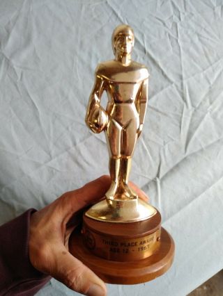 Vintage Art Deco Style Football Trophy 1967 Ford Pp&k