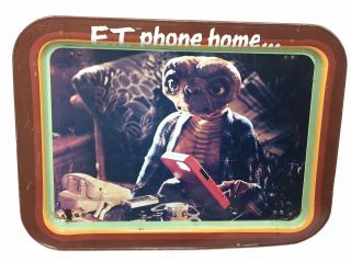 Vintage 1982 E.  T.  Movie Metal Tv Tray Stands By Universal City Studios