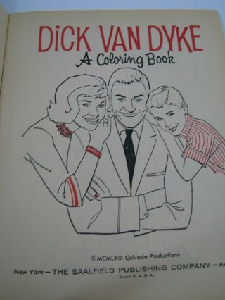 Vintage Dick Van Dyke Show Coloring Book Saalfield 1963 CBS TV Mary Tyler Moore 2