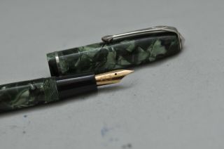 Lovely Vintage Conway Stewart Number 70 Fountain Pen – Green Marbled -