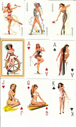 Vintage Drawn Pin Up Playing Cards 1960 - Ies 8