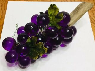 Vintage Mid - Century Modern Light Purple & Driftwood Acrylic Grape Cluster