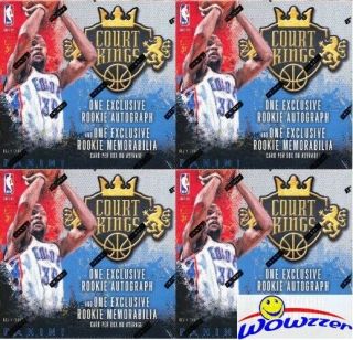 (4) 2014/15 Panini Court Kings Basketball Rookie Edition Box - 8 Rc Auto/mem