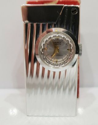 Vintage Rare Silver Drimex Lighter & Watch Swiss Made / Orig.  Box