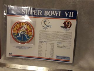 1973 NFL Bowl VII (7) Patch Miami Dolphins vs Redskins Willabee & Ward 3