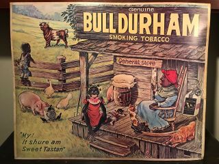 Bull Durham Smoking Tobacco Vintage Cardboard Poster 22 " X20 " - Circa 1930s