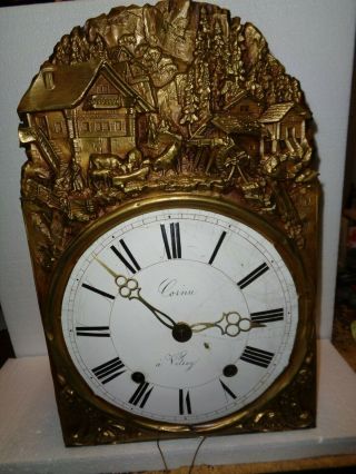 Antique - French - Morbier - Wall Clock Movement - Crown Wheel - Ca.  1850 - To Restore - T862