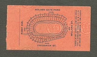 Nov.  17,  1935 St.  Mary ' s College vs Santa Clara Full Ticket at Kezar Stadium 2