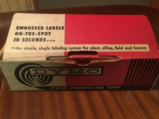 Vintage Dymo Mite Tapewriter Hand Embossing Tool Model M - 2 Polished Aluminum 3