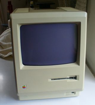 Apple Macintosh Plus Mac M0001a 1mb Floppy Drive 1987 Line In Screen