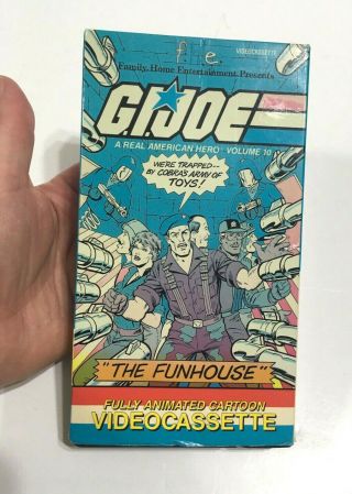 Vintage 1986 Gi Joe First Edition The Funhouse 10 Vhs Big Box F.  H.  E.  Cartoon Usa