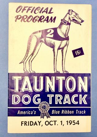 Vintage 1954 Taunton Greyhound Program - Monarch Butterfly